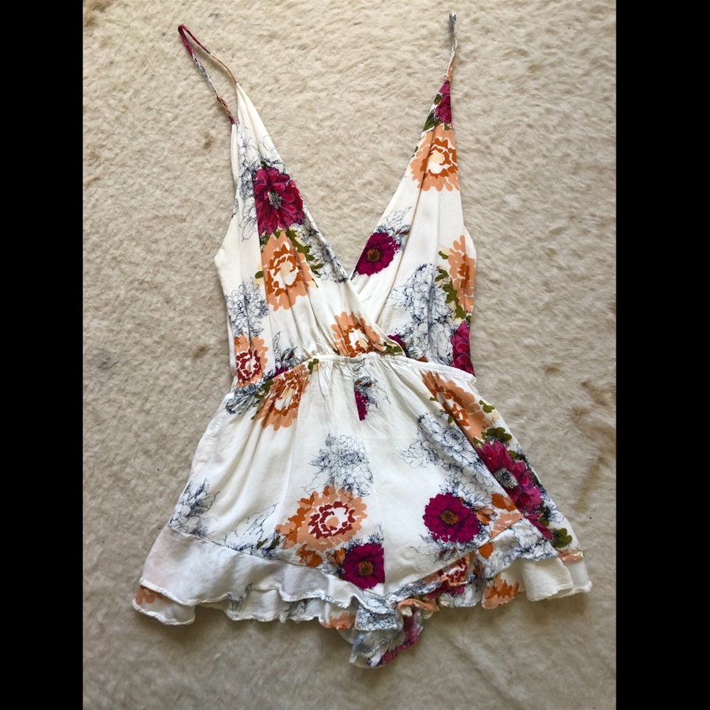 Floral Romper/Beach Cover Up